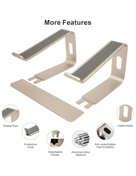 Soporte Ergonómico de Aluminio Cenawin 1324 - 10-17.3" Oro