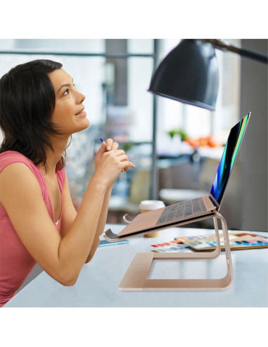 Soporte Ergonómico de Aluminio Cenawin 1324 - 10-17.3" Oro