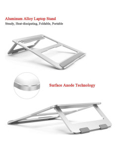 Soporte Plegable para Laptop Soke-Six de Aluminio Plata 2
