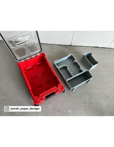 Inserto 3D ToolCraft3d para organizador Milwaukee Packout M18