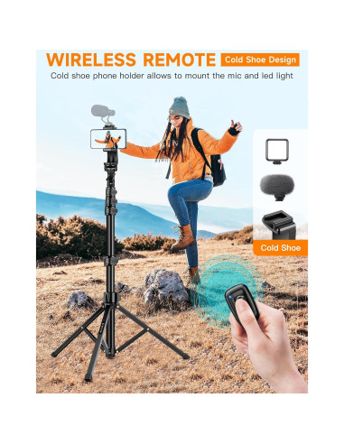 Trípode para Teléfono Victiv 218 cm Flexible con Control Remoto