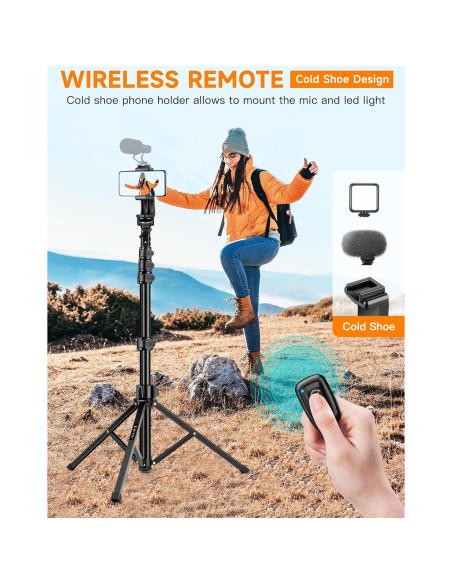 Trípode para Teléfono Victiv 218 cm Flexible con Control Remoto