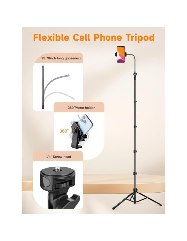 Trípode para Teléfono Victiv 218 cm Flexible con Control Remoto
