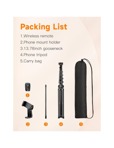 Trípode para Teléfono Victiv 218 cm Flexible con Control Remoto