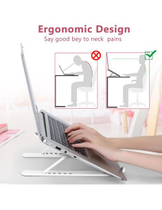 Soporte Ajustable para Laptop Pidien Blanco 6 Niveles 2