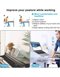 Soporte Ajustable para Laptop LUOWAN con Ventilador 10-17.3" 2