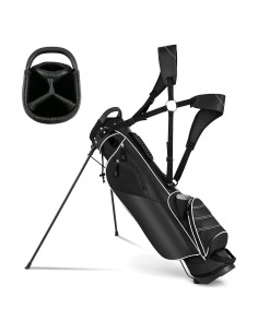 Bolsa de Golf de Pie OFFICEJOY Negra con 4 Divisores