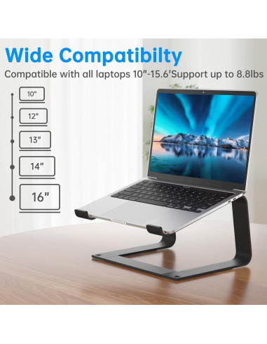 Soporte para Laptop GleYo Desmontable Aluminio 10-16"