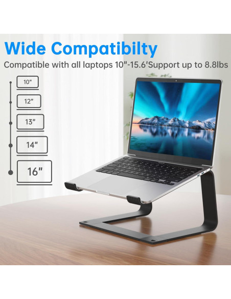 Soporte para Laptop GleYo Desmontable Aluminio 10-16"