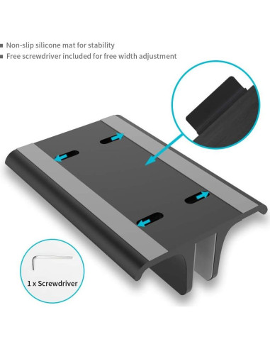 Soporte Vertical Doble para Laptop Vaydeer Aluminio Negro