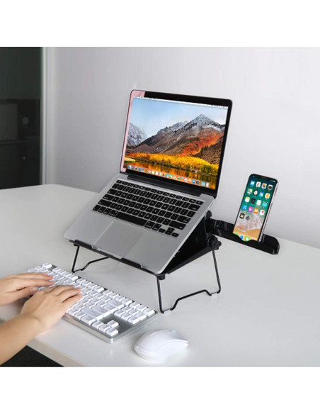 Soporte de Laptop COOSKIN Plegable y Ventilado 30x26cm Negro