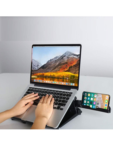 Soporte de Laptop COOSKIN Plegable y Ventilado 30x26cm Negro