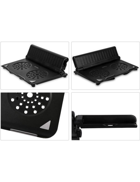 Soporte de Laptop COOSKIN Plegable y Ventilado 30x26cm Negro