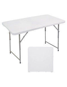 Mesa Plegable FORUP 4 pies Blanca, Resistente y Portátil