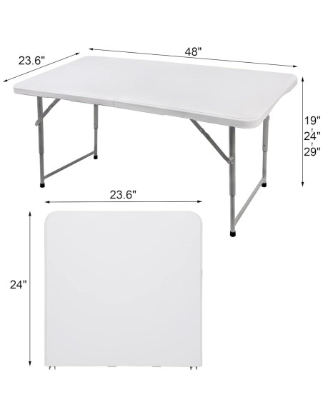 Mesa Plegable FORUP 4 pies Blanca, Resistente y Portátil