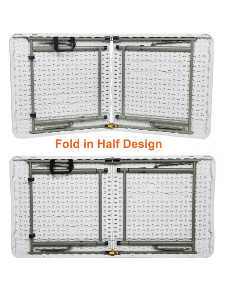 Mesa Plegable FORUP 4 pies Blanca, Resistente y Portátil