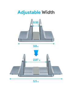 Soporte Vertical para Laptop JARLINK Ajustable Aluminio Gris 2
