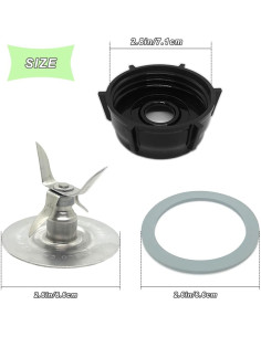 Repuesto Licuadora Oster Cuchilla y Tapa + Anillos de Goma 2