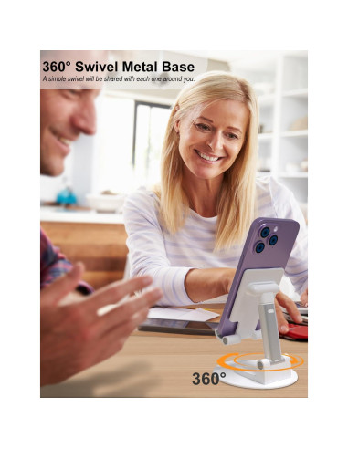 Soporte para Teléfono Móvil KOTUDAY Giratorio Blanco Ajustable