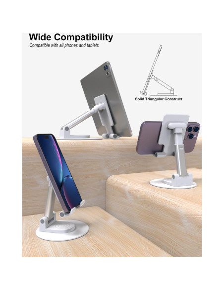 Soporte para Teléfono Móvil KOTUDAY Giratorio Blanco Ajustable