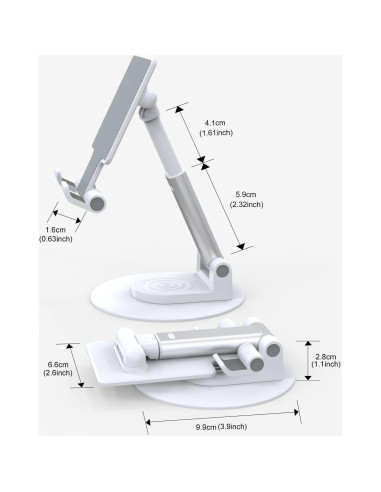 Soporte para Teléfono Móvil KOTUDAY Giratorio Blanco Ajustable