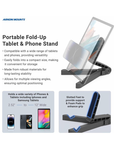 Soporte Plegable para Tabletas ARKON IPM-TAB1 7-12" Negro