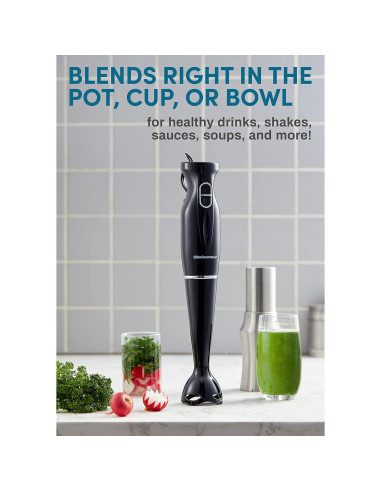 Batidora de Inmersión Elite Gourmet EHB3201 300W 2 Velocidades