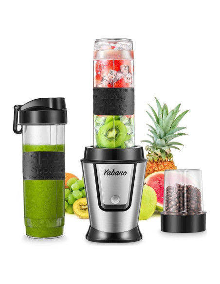 Batidora Personal Yabano 500W 3 en 1 con Botellas 600ml