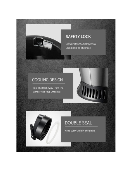 Batidora Personal Yabano 500W 3 en 1 con Botellas 600ml