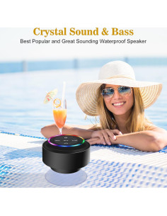 Altavoz Bluetooth HAISSKY IP67 con Luz LED y Ventosa 2