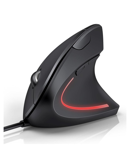 TECKNET Ratón Ergonómico Vertical 6400 DPI 6 Botones Negro