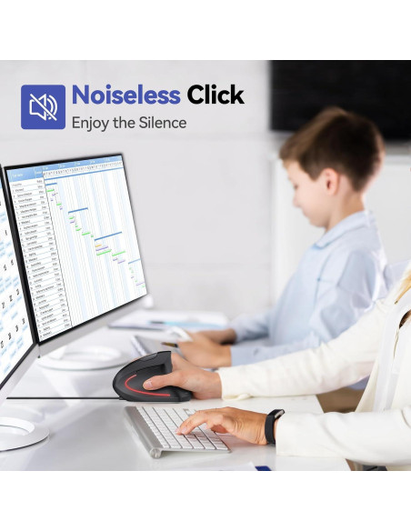 TECKNET Ratón Ergonómico Vertical 6400 DPI 6 Botones Negro