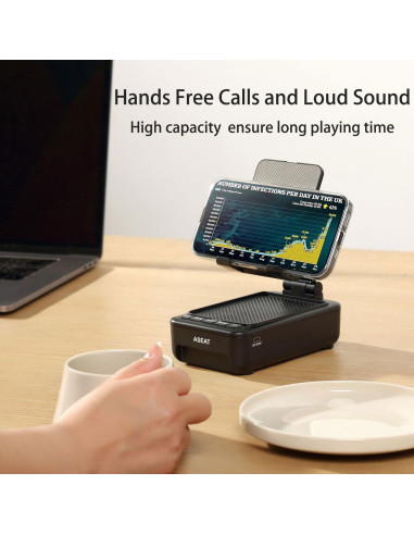 Soporte para Teléfono con Altavoz Bluetooth ASEAT F19 LED