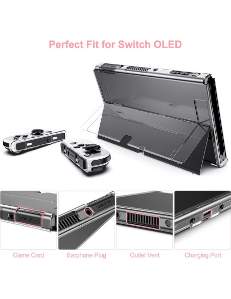 Funda innoAura para Switch OLED 19 en 1 Rosa