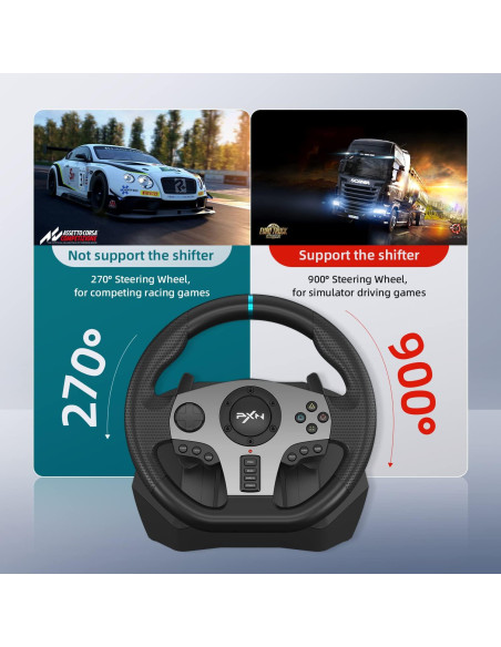 Volante de Carreras PXN V9 para PC, PS4, Xbox y Switch