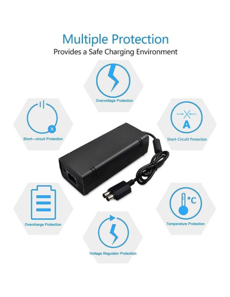 Adaptador de CA YUDEG para Xbox 360 Slim 100-240V Adaptador de CA YUDEG para Xbox 360 Slim 100-240V