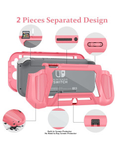 Funda Protectora Kailfee para Switch Lite con Agarre Coral 2