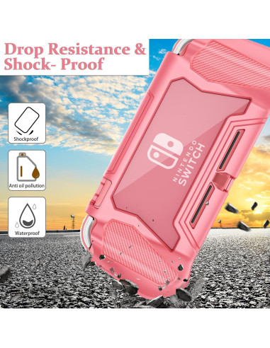 Funda Protectora Kailfee para Switch Lite con Agarre Coral