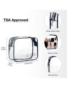 BAGSMART Bolsa de Aseo Colgante Grande Navy TSA 30,99x22,86x10,16 cm 2