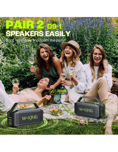 Altavoz Bluetooth W-KING D9-1 60W Inalámbrico IPX6 Portátil