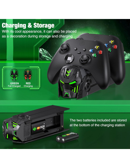 Estación de Carga DINOSTRIKE para 2 Controladores Xbox