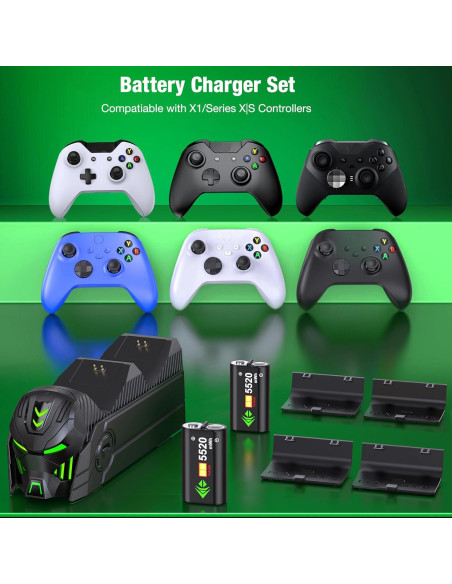 Estación de Carga DINOSTRIKE para 2 Controladores Xbox