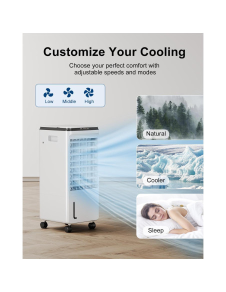 Acondicionador de Aire Portátil ZENGALEFLOW 3 Velocidades 7L