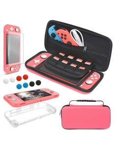 Kit Accesorios Nintendo Switch Lite YUANHOT Coral 4 en 1