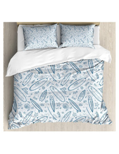 Conjunto Funda Edredón Ambesonne Queen Hawaiano 3 Piezas