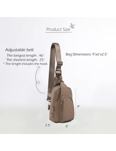 Bolsa Cruzada ODODOS Diaria Ajustable Impermeable 22x15cm