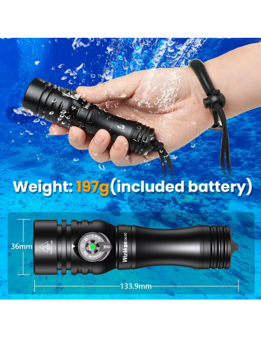 Linterna de Buceo Wurkkos DL02 3000 Lúmenes IPX8 100M