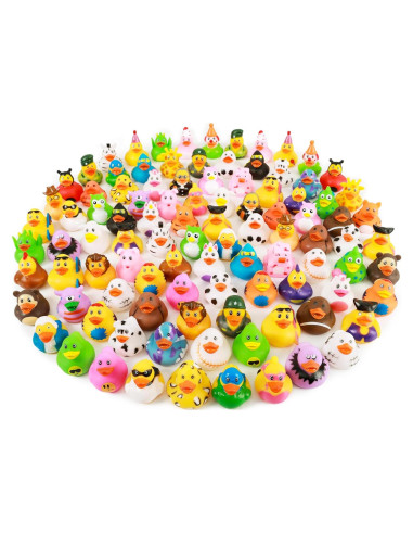 Paquete de 100 Patos de Goma Flotantes 5.8 cm - Juguetes de Baño