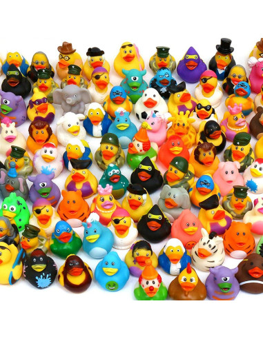 Paquete de 100 Patos de Goma Flotantes 5.8 cm - Juguetes de Baño
