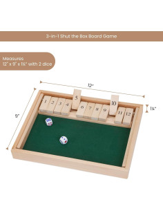 Juego de Mesa 3-en-1 Cierra La Caja Bits y Piezas - Madera 2